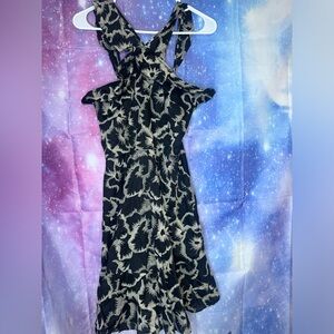 Banana Republic Black and Cream Floral Mini Dress